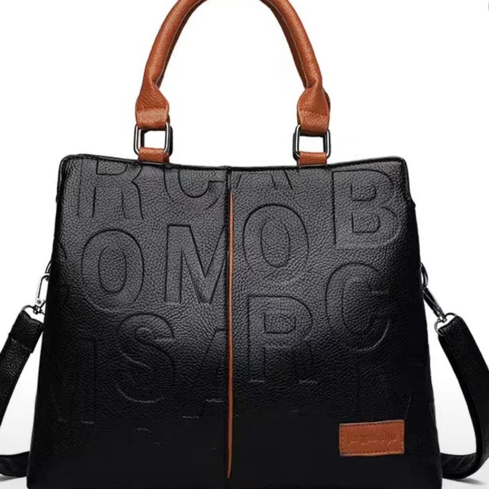 Faux Leather Letter Handbag